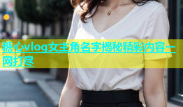 糖心vlog女主角名字揭秘精彩内容一网打尽